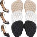 2 x Metatarsal Pads for Women's High Heel Shoes (Black + Biege + Clear - 3 Pairs)