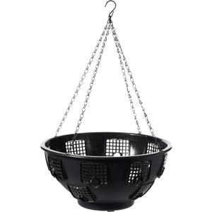 Gardenised Durable Plastic Lace Ultimate Hanging Baskets Tomato, Flower, and Herb Outdoor Flower Planter, Black