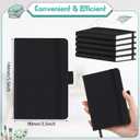 Laumoi 40 Pieces Small Notebooks A6 Pocket Journals 3.5 x 5.5 Inch Small Leather Notebook Mini Ruled Lined Journal with Elastic Band Pen Holder Page Marker Ribbons (Black)