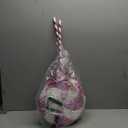 2 PCS Jumbo Sequin Candy Peppermint Christmas Decorations Glitter Candy Cane Lollipop Ornaments Tree Topper Picks Tied Bows Decorative Xmas Sprays Sweets Craft Home Decor (Pink, 11"x26.8")