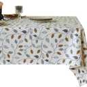 Rectangle Table Cloth,100% Waterproof Tablecloth Oil Proof Spill Proof Vinyl Table Cloth, Wipe Clean Plastic Table Cover for Dining, Camping, Indoor and Outdoor 52" x 70",Leaf
