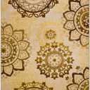 SUPERIOR Indoor Non-Slip Area Rug, Farmhouse Floor Decor, Floral Medallion for Living Room, Bedroom, Office, Kitchen, Dining, Washable Rugs, Foam Back, Liena Collection, 8' x 10', Cream