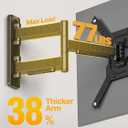 monTEK Full Motion TV Wall Mount for 2365 Inch Flat & Curved TVs and Monitors, Swivel & Tilt Articulating Bracket, Max VESA 400x400mm, Holds up to 77 lbs, Perfect Center Design