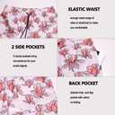 Dminyak Men's Swim Shorts 9" Quick Dry Swimwear with Mesh Lining Pink Magnolia Floral Print Bathing Suit for Men (S)