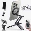 Lamicall for Magsafe Tripod Stand - [Ultra-Compact] Aluminium Magnetic Phone Tripod for iPhone 17/16 Pro Max, Flexible Cell Phone Mount Gift with 1/4" Screw, Arca & Hook Accessories Black Mothers Day