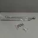 Curtain Rods for windows 32-48 inch, 5/8 inch Decorative Silver Splicing Heavy Duty Metal Curtain Rod set with Brackets