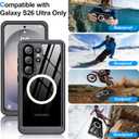 ANTSHARE IP68 Waterproof Case for Samsung Galaxy S26 Ultra [2026] - MagSafe Compatible, Built-in Screen/Lens Protector - Shockproof Full Body Protection for Swimming/Outdoor, Black/Clear
