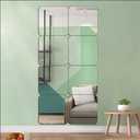 Wall Mirror Full Length, Cheap Acrylic shatterproof Gym Mirrors for Home Gym, 12"X12", 4 Pcs, Workout glassless Mylar Mirrors for Bedroom, Over Door Kids Mirror