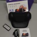 Ringco Neck Massager with Heat, Red Light & Vibration Adjustable, Heated Neck Stretcher with 3 Modes, Rechargeable Cervical Traction Device for Pain Relief & Muscle Relaxation, Christmas Gift (Black)