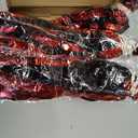 Pack of 4, 3.3x6.6 ft Red and Black Foil Fringe Backdrop Curtains - Wavy Tinsel Streamers Birthday Birthay Decorations, Fringe Backdrop for Graduation, Xmas, Disco Party