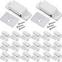 Moxweyeni Single Magnetic Catch Kitchen Cabinet Magnets Heavy Duty 15lb Cabinet Magnetic Catch Zinc Cupboard Door Magnets Window Drawer Latch Closet Closing Closures (White)