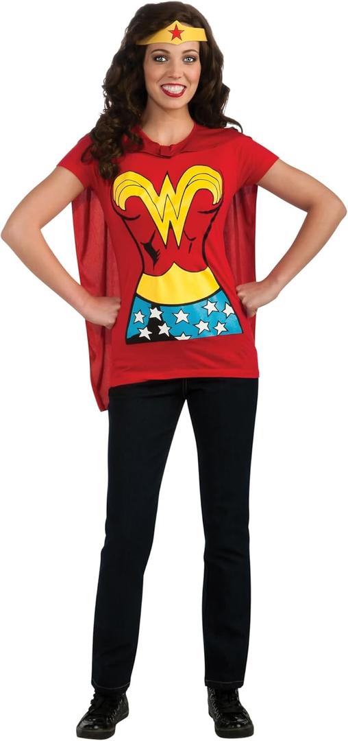 Rubies Women's DC Comics Wonder Woman T-Shirt with Cape and Headband 
XL