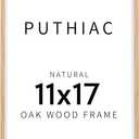 puthiac 11x17 Oak Wood Picture Frame - Minimalist 11x17 Poster Frame, 11"x17" Frame Wood, Natural Solid Wooden Picture Frames for Wall Art Photo and Prints(1 Pack, Beige)