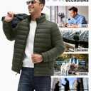 Men's Puffer Jacket Lightweight Warm Winter Jackets for Men Windproof Insulated Puffy Coat with 3 Pockets (XXL)
