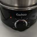 Hard Boiled Egg Cooker - CACHOO 14-Egg Rapid Stainless Steel Egg Boiler with 30-Min Timer & Auto Shut Off, Compact Electric Vegetable Steamer for Cooking, Dishwasher Safe, Black (2-Tier)