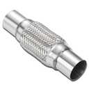DNA MOTORING Exhaust Flex Pipe, 2.25" x 6" x 10" Stainless Steel Double Braid Heavy Duty Exhaust Flexible Tube, Universal type Muffler Pipe, FXP-225-6-10