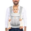 Ergobaby All Carry Positions Breathable Mesh Baby Carrier with Enhanced Lumbar Support & Airflow (745 Lb), Omni Breeze, Pearl Grey