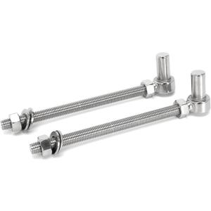 M12 x 8"" J Bolt Gate Hinge, Farm Gate Post Hinge with 5/8"" Male Pin, 304 Stainless Steel for Chain Link Fence Gate (Pack of 2, Dia 12mm-8"")