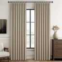 100% Blackout Viral Curtains 84 Inch Length 2 Panels Set Farmhouse Style for Bedroom Windows/Living Room Thermal Insulated Neutral Drapes Linen Blend Dark GreyBeige 7ft Long Pinch Pleated with Hooks