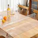Clear Plastic Kitchen Countertop Cover Mat Table Protector Cover Wooden Furniture Tablecloth Wipeable Vinyl PVC Coffee End Table Chair Floors Pad Scratch Proof (30"x60", Transparent Fillet Thickness 1.5mm)