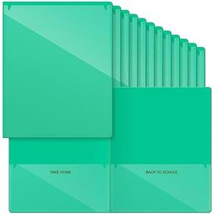Henoyso Folders with Pocket School to Home Folder Heavy Duty 2 Pocket Homework Folders with Clear Front Pockets for School Students Parent Teacher Communication(Green,21 Pcs)