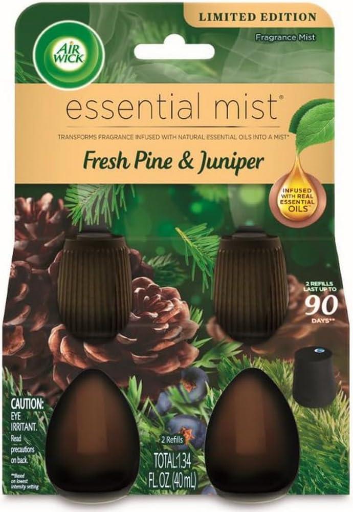 Air Wick Essential Mist  Twin Refill Fresh Pine & Juniper, 2 Refills