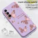 for Samsung Galaxy A54 5G Case, Floral Pattern Design Anti Fingerprint Soft Phone Cover for Samsung A54 5G, Butterfly Purple