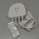 Christmas Light Controller with Remote, Multiple Lighting Effects, Timer, Dusk to Dawn Sensor Control, for Indoor Outdoor Holiday Xmas Lights, Waterproof (4 Channel/14 Functions,White)