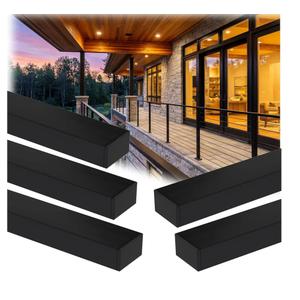 8FT T304 Stainless Steel Cable Railing Black Handrail, 2" W x 1" H
5 Pack, Rectangular, Cut-to-fit Deck Railing Top Rail with End Caps for Cable Railing Posts, Indoor/Outdoor Stairs Porch Deck