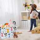 Rectangle Gift Storage Basket Home Shelf Storage Basket Organizer Box Clothes Laundry Hamper Nursery Basket Laundry Basket with Handles (Dog)