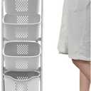 4-Tier Laundry Hamper Sorter, Laundry Storage Organizer with Wheels Removable Rolling Laundry Baskets, Bathroom Cart for Dirty Clothes
