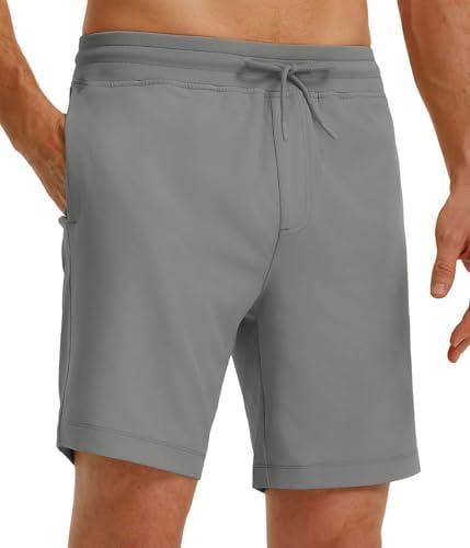 M MAELREG Mens Athletic Shorts with Zipper Pockets 7"/ 9" Lightweight Quick Dry Sports Gym Workout Running Shorts, L