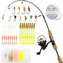 Aventik Ultralight Ice Fishing Rod and Reel Combo 26/28/30/32 inch Medium Light Fast Action Multi-Species Ice Fishing Combos for Walleye Perch Panfish
