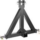 3 Point Trailer Hitch with 2" Receiver for Category 1, 3 Pt Tractor, Heavy Duty Quick Hitch Drawbar Adapter for John Deere, Kubota, Kioti, Yanmar, Cat, NorTrac, BX, LM25H, WLM Tractor, Black