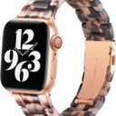 Bestig Resin Band Compatible with Apple Watch Bands for Women 40mm 38mm 41mm 42mm(Series 11 10), Lightweight Waterproof Strap for iWatch Series 10 9 8 7 6 5 4 3 2 1 SE Men(Black Agate)
