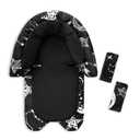 GFU Baby Car Seat Head Support for Newborn, 2 in 1 Infant Car Seat Head Body Support with Strap Pads, Soft Stroller Cushion Pillow Insert for Girls, Fits for Stroller, Swing, Black Star