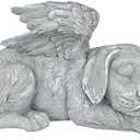 Dog Angel Wings Ornament Dog Angel Statue Mini Animal Statu for Garden Tombstones or Lawn Decoration