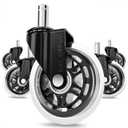 Wheels Xela Office Chair Caster Wheels, Set of 5, 3 Inch Heavy-Duty Replacement Rubber Wheels for Desk & Gaming Chair are Easy to Install & Suitable for All Floor Types