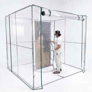 Beeveer 8.2 x 7.2 x 6.5 ft Extra Large Paint Booth with Stainless Frame