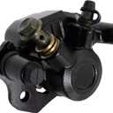 RUTU Brake Caliper for Chinese ATV Quad Go Kart Brake Caliper Compatible with Four Wheeler Coolster Kazuma 110cc 125cc 150cc 200cc 250cc 196cc 6.5HP kt196 Taotao (Right exhaust screw, Black)