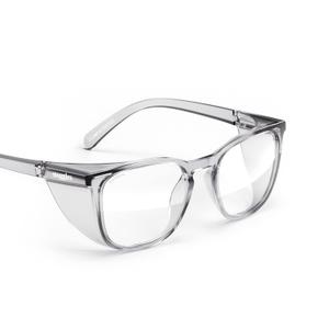 Stoggles Square Z87.1 Certified Polycarbonate Safety Glasses, Scratch & Shatter-Proof, Blue-Light & UV Blocking Lens, Top & Side Shields, Anti-Fog Dip Coated, Durable Protective & Stylish Eyewear (Medium, Charcoal)
