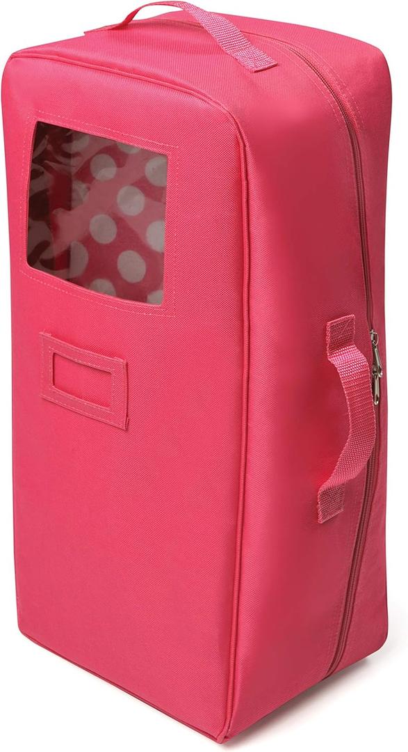 Badger Basket Doll Travel Case with Bed and Bedding Set for 18-Inch Dolls  Portable Carrier with Blanket and Pillow for On-The-Go Play