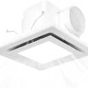 Bathroom Exhaust Fan with Light, 8 Inch Square Panel Bathroom Vent Fan with 6000K Led Light,110 CFM 1.0 Sones Ultra Quiet Exhaust Lighting Combo for 8.07'' Opening Ceiling Mount