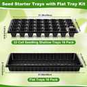 Vesici 32 Pack Seed Starter Trays, 32 Cell Seedling Trays with 1020 Flat Tray, Deep Plug Nursery Plant Pots for Germination, Water Collection, Indoor Outdoor Seed Starting & Transplanting