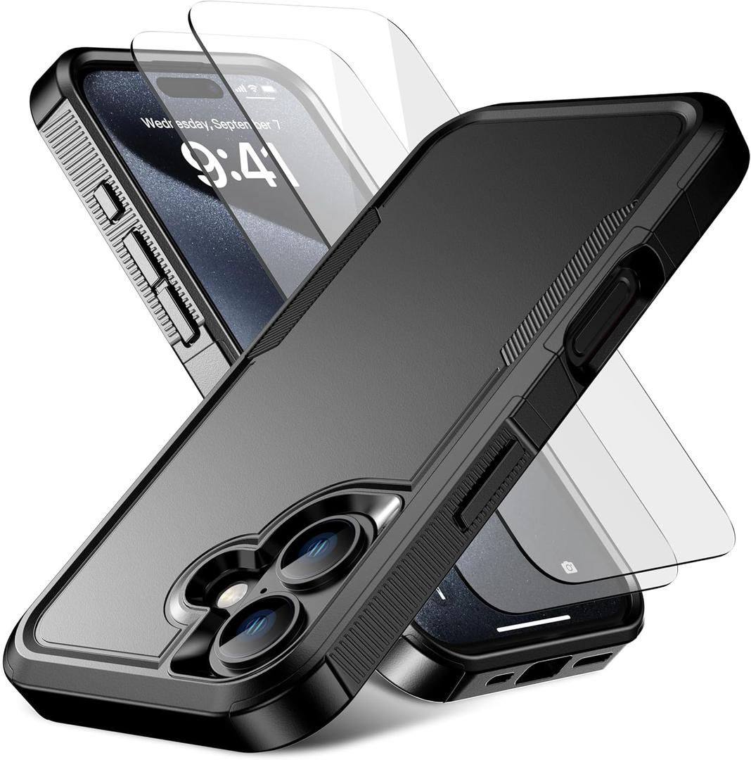 for iPhone 17 Case [Shockproof] [Drop proof] [Heavy Duty Protection] [Pocket-Friendly] Slim & Tough Non-Slip Protective Phone Cover for iPhone17, 6.3inch, Black