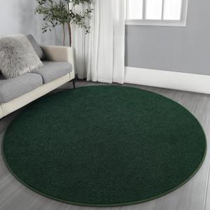 Gifeas Ultra Soft Round Area Rugs for Living Room Bedroom, 4x4 Feet Deep Green Thickened Memory Foam Modern Indoor Circle Carpets, Non-Slip Comfy Circular Rug for Boys Girls Nursery Room Home Decor