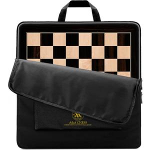 A&A 18.875" Professional Wooden Tournament Chess Board/African Palisander & Maple Inlaid / 2.0" Squares w/o Notation