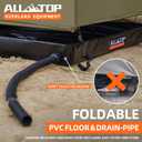ALL-TOP Awning Shower Room w/Foldable Floor Mat, 3.3ft x 3.3ft, Privacy Shelter Restroom w/Roof, LED Light, Drain Pipe, Carside Bathroom