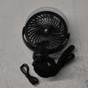 Misting Stroller Fan, 6000mAh Battery Operated Portable Fan with Light & 360 Pivoting, Personal Fans with Flexible Tripod for Baby, Office, Travel,Treadmill,Outdoors (Black)