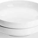 DOWAN Pasta Bowls, 65 oz Large Salad Bowls Set of 2, 10'' Serving Bowls for Wedding, Ceramic Shallow Bowl Plates, Serving Dishes for Entertaining, Microwave Dishwasher Safe